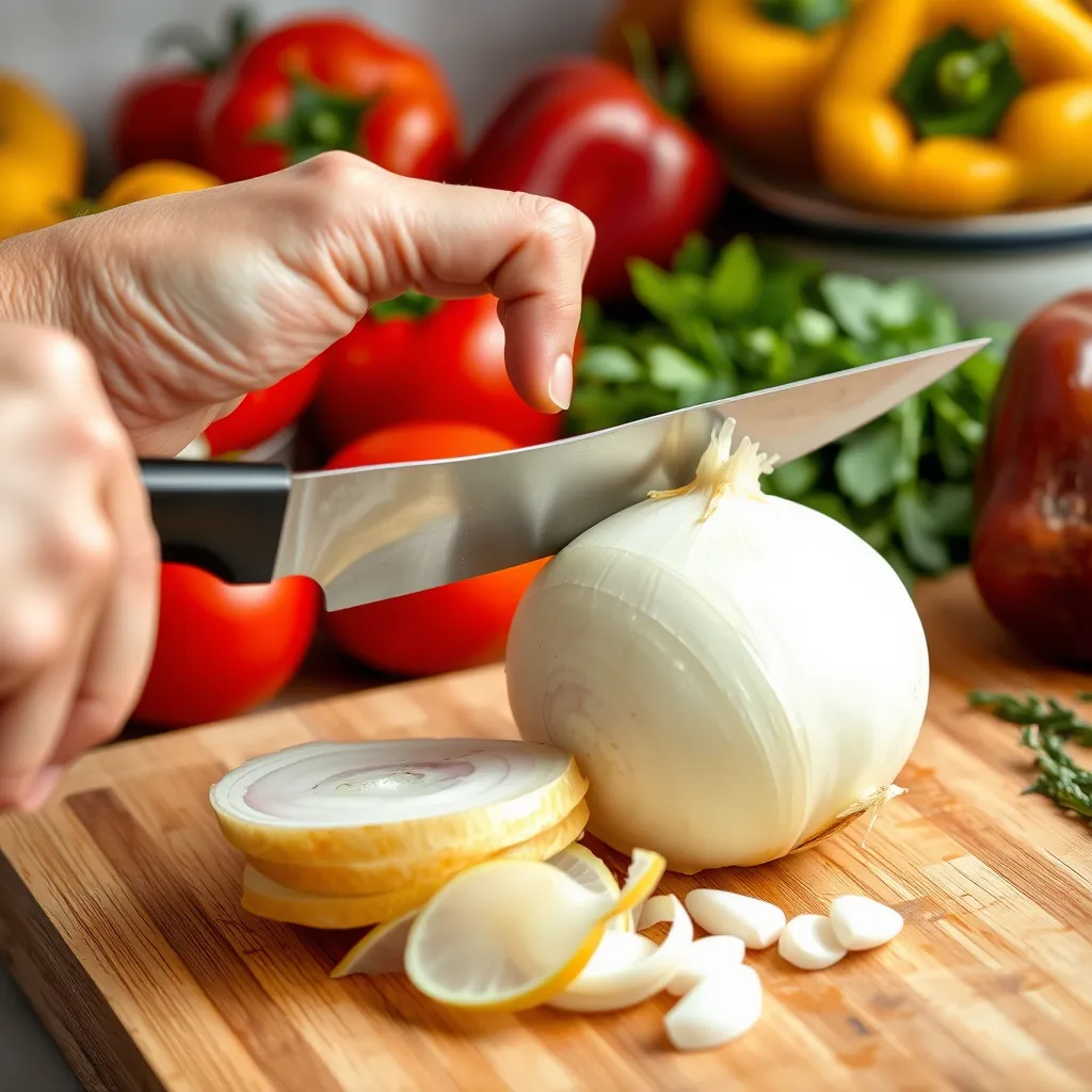 Jak pokroić cebulę w piórka?